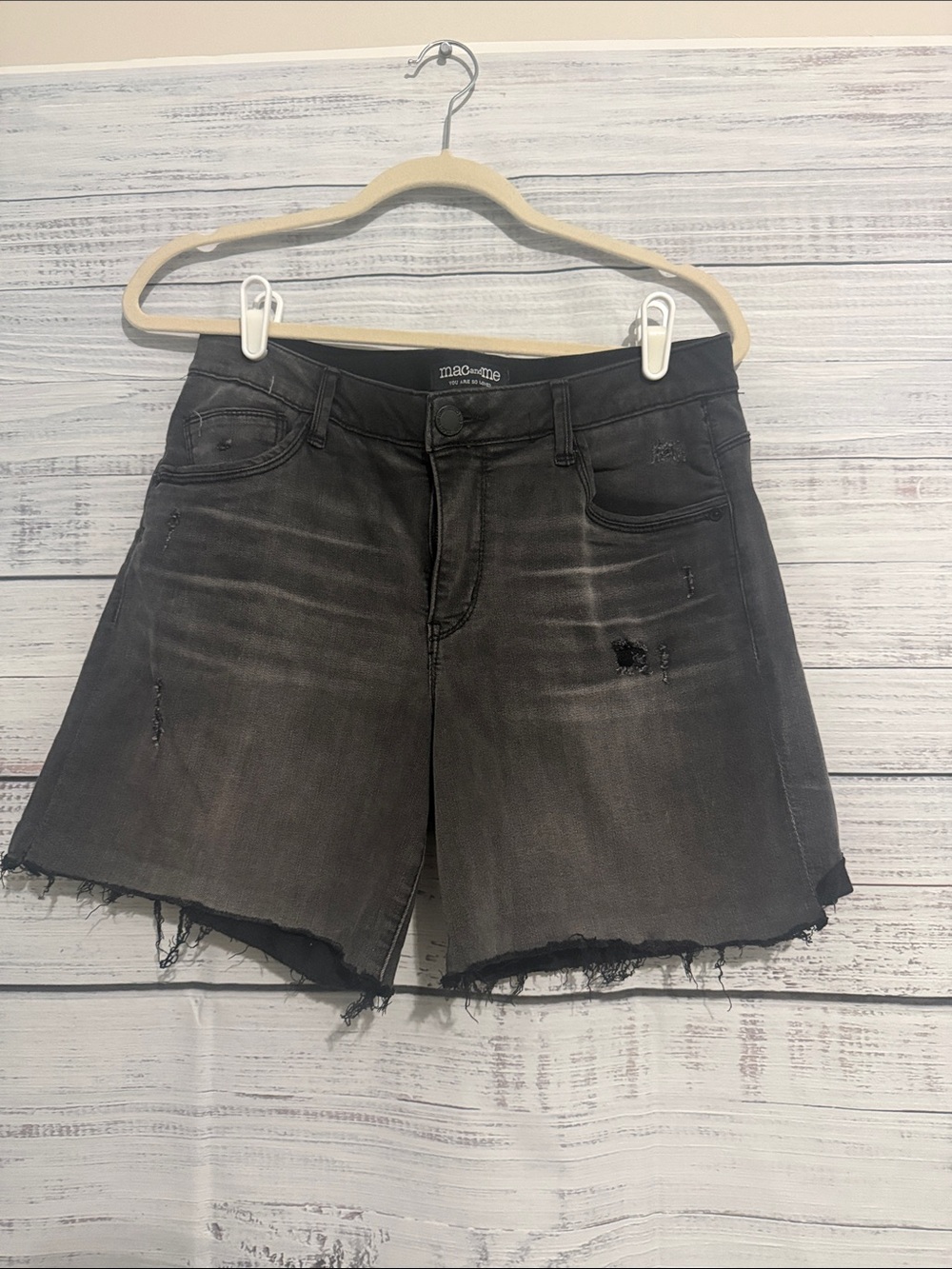 Madewell Black Distressed Denim Cutoff Shorts